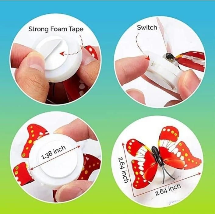 3D Butterfly Led Light for Home Decoration (Pack of 3) - Image 2