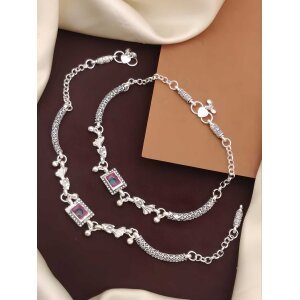 Women's Silver Plated Anklets