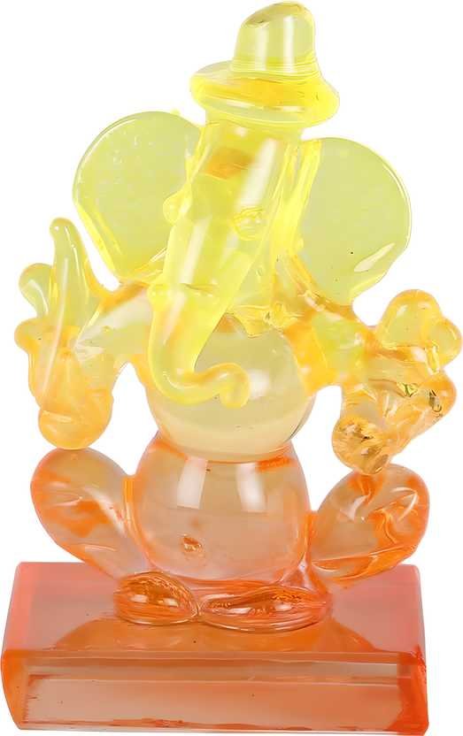 Twin side Facing ganesh Decorative Showpiece - 6 cm (Crystal, Multicolor) - Image 3