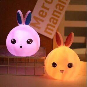 Silicone Open Eye Bunny Touch Lamp