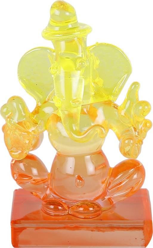 Twin side Facing ganesh Decorative Showpiece - 6 cm (Crystal, Multicolor) - Image 2