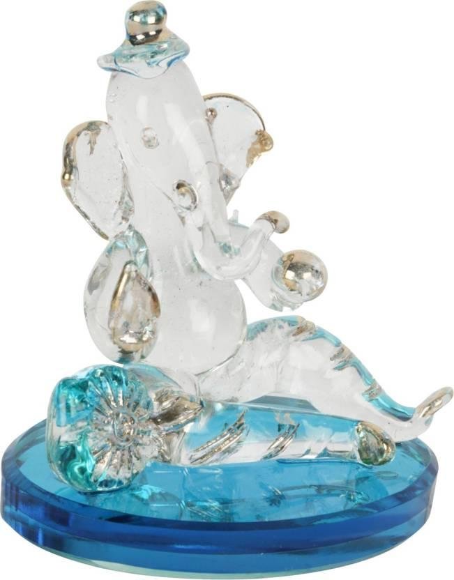 Ganpati Sitting Statue Decorative Showpiece - 18 cm (Crystal, Multicolor) - Image 3