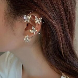 Stylish Butterfly Ear Crawler Cuff Earrings For Women And Girls