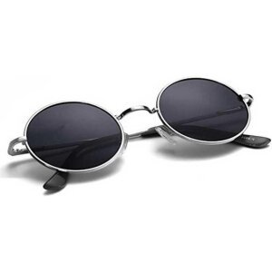 Unisex Black Round Sunglass