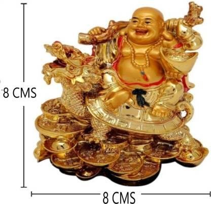 Feng Shui Laughing Buddha on Dragon Showpiece - Image 2