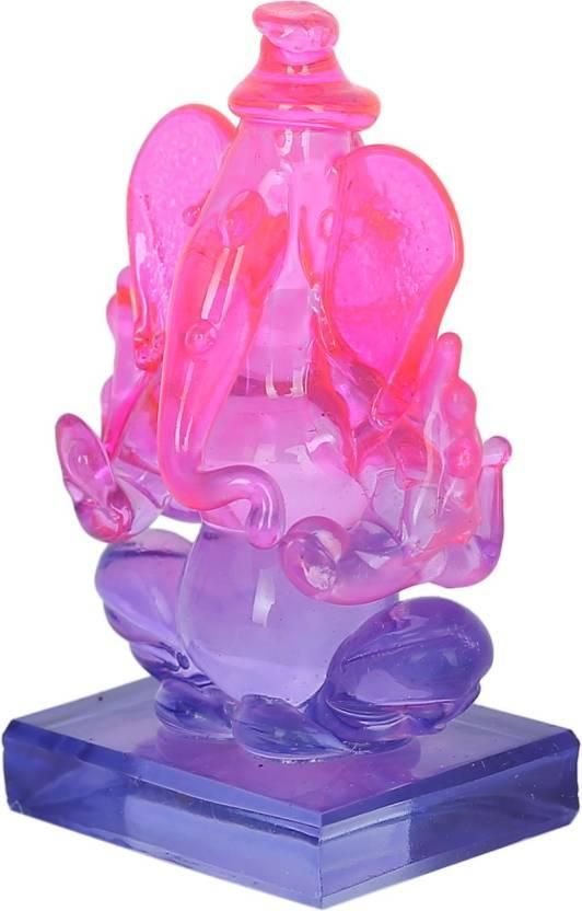 Crystal Ganesh Twin Side Face Car Dashboard Idols Showpiece - 6.5 cm (Crystal, Multicolor) - Image 3