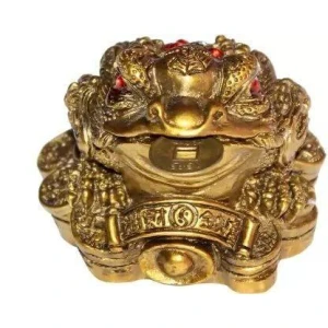 Vastu / Feng Shui / Three Legged Frog With Coin For Health, Wealth And Happiness | Decorative Showpiece for Home décor - 7 cm