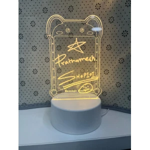 3D Creative Visualization Acrylic Light Table Light Writing Message Board for Keeping Notes, Messages, Greetings Smart USB Connected Writing Notes for Home Office Erasable Board(Rectangle)