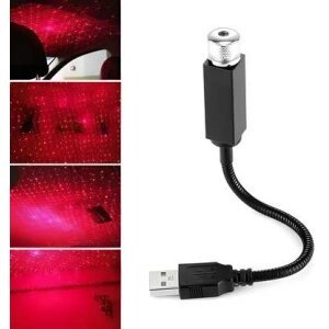 Star Lamp USB Car Star Ceiling Light Sky Projection Lamp Romantic Night Lights Car Fancy Lights (Red)