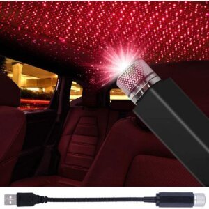 Star Lamp USB Car Star Ceiling Light Sky Projection Lamp (Red)