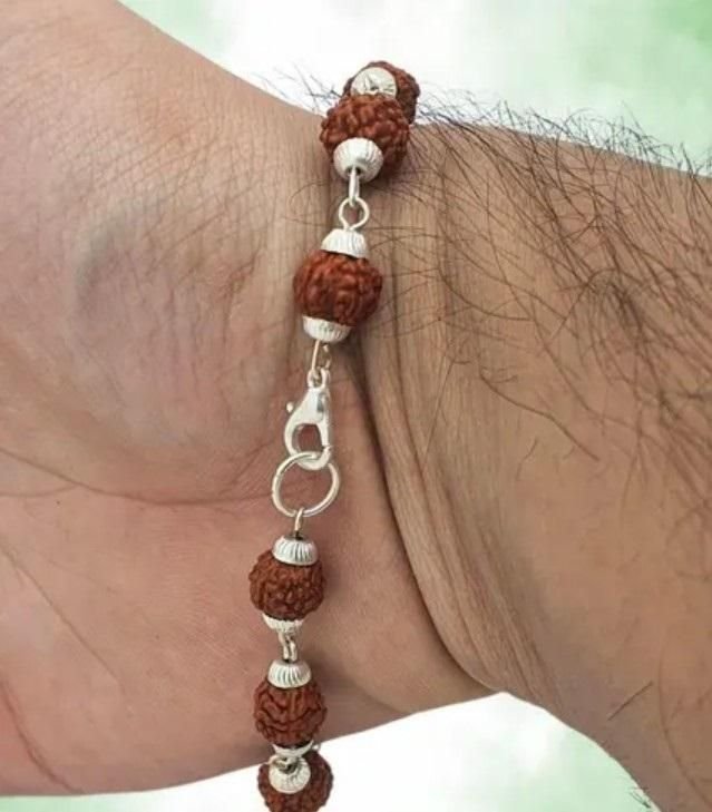 Rudraksha Bracelet Silver Plated - Image 3