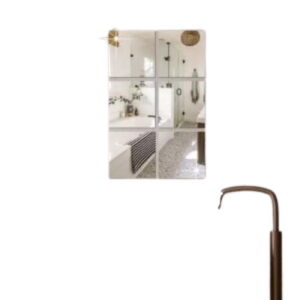 Big Square Silver 3D Acrylic Mirror Wall Sticker (Pack of 1)