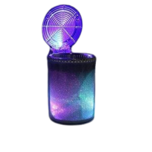 Diamond Cut Surface Designer Cigarette Car Ashtry With LED Light