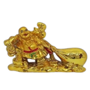 Feng Shui Lucky Laughing Buddha Pulling Big Potli Showpiece