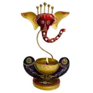 Intricately Crafted Spiritual Decor Ganesha with Tealight Candle Holder