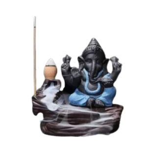 Handcrafted Meditation Monk Ganesha Smoke Backflow Cone Incense holder