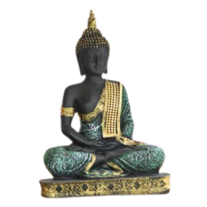 CraftIndia Green Meditating Buddha Decorative Showpiece - 24 cm