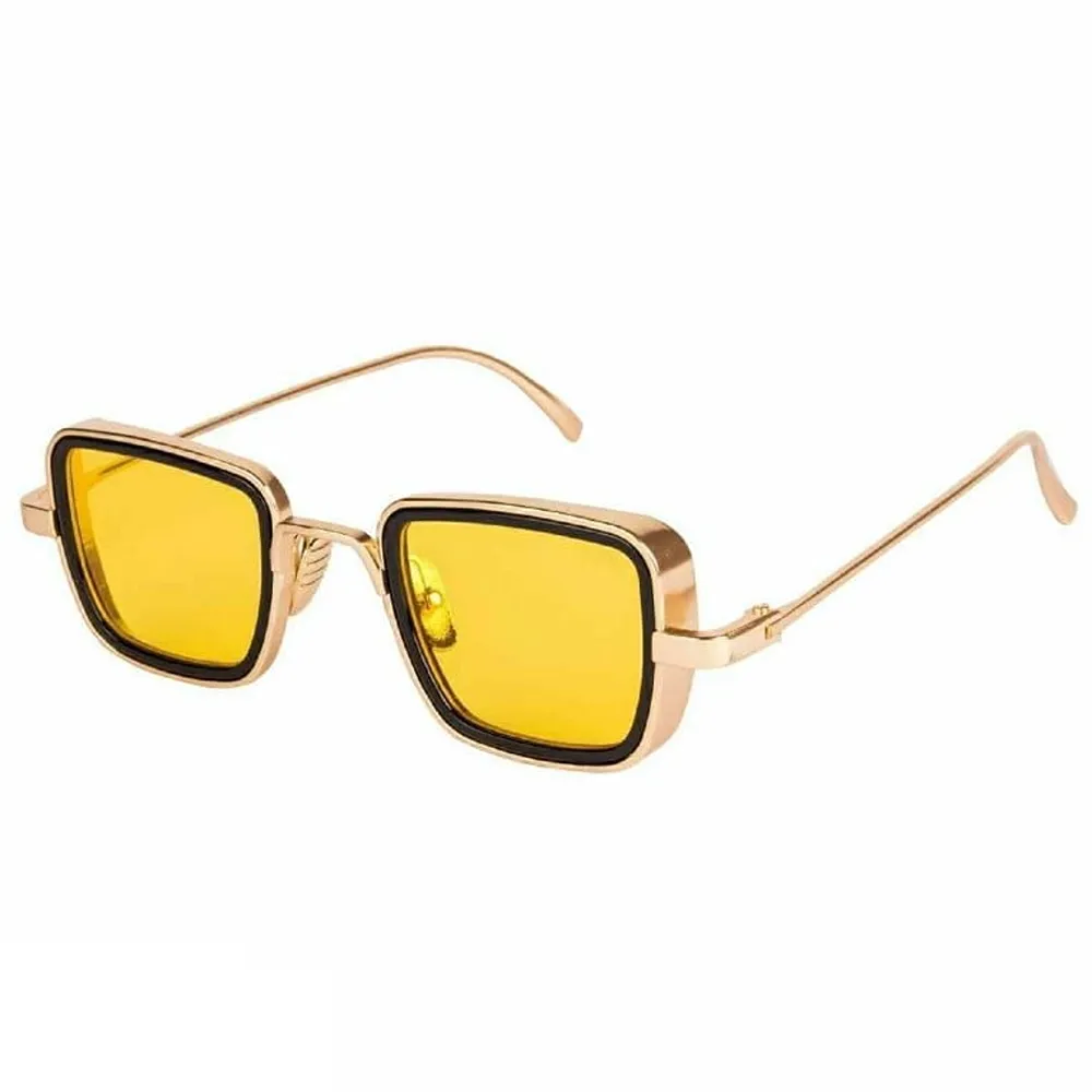 Glamorous Yellow Metal Square Sunglass For Men And Boys - Image 2