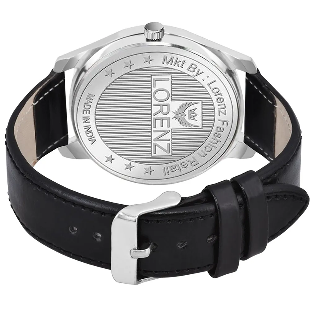 Lorenz Watch Two Tone Dial & Black Leather Strap Analogue Watch For Men - Image 3