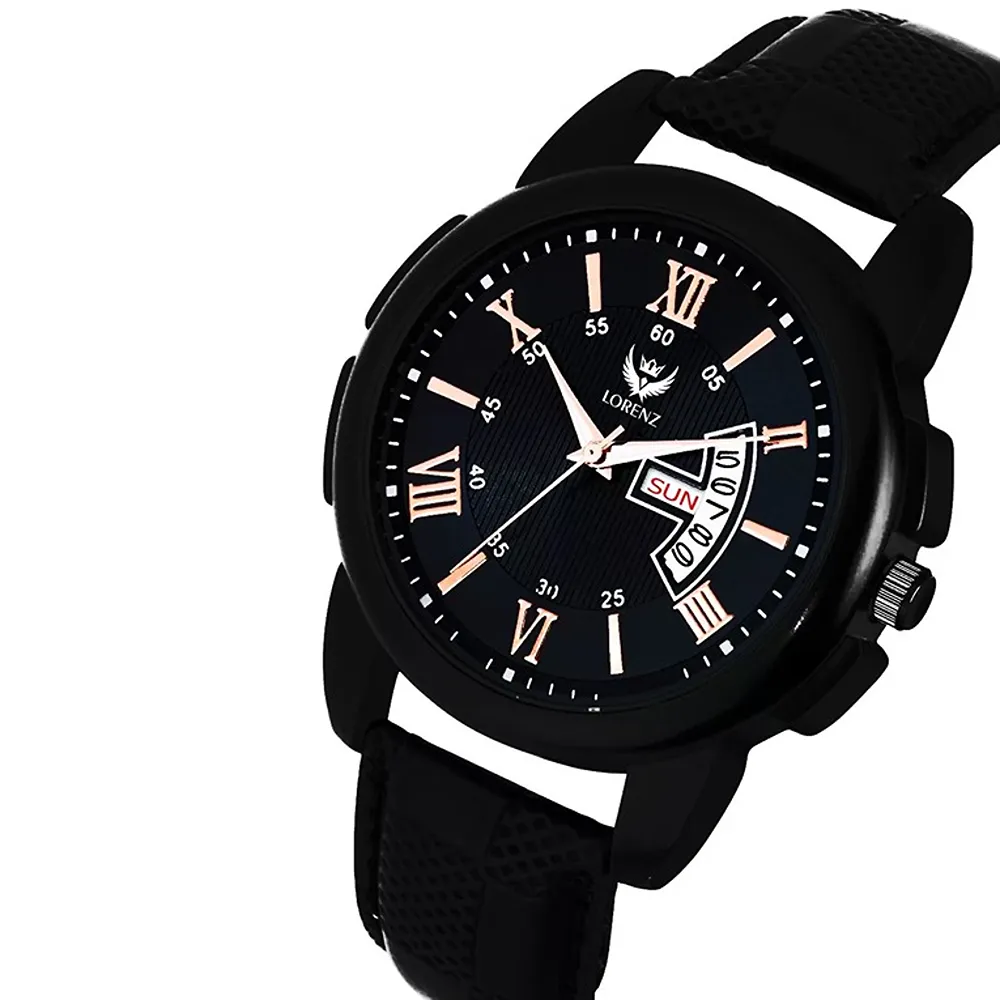 Lorenz Watch Black Roman Dial Analogue Watch for Men & Boys - Image 2