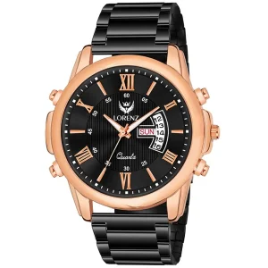 Lorenz Watch Analogue Day Date Functioning Stainless Steel Chain Watch For Men