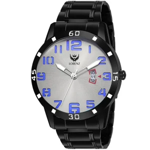 Lorenz Watch Casual Black Chain Grey Dial Analog Watch For Men