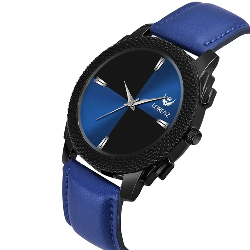 Lorenz Watch Two Tone Dial & Blue Leather Strap Analogue Watch for Men - Image 2