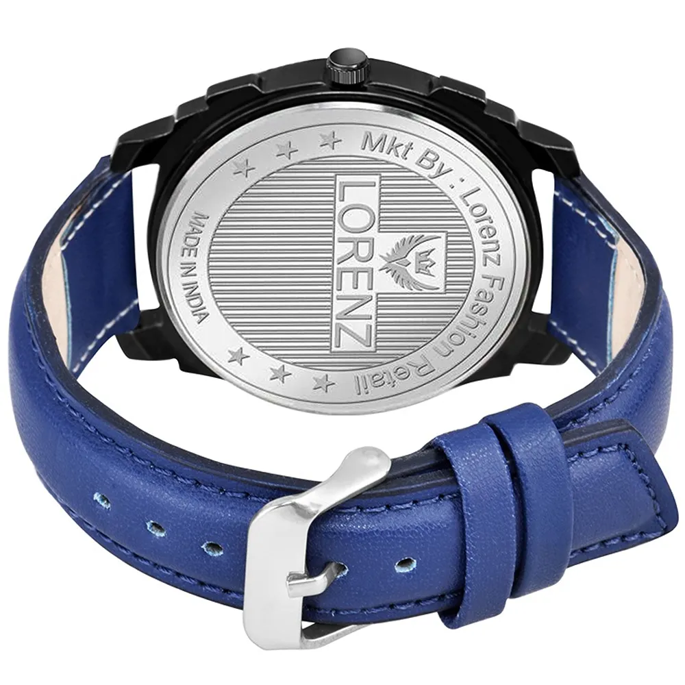 Lorenz Watch Two Tone Dial & Blue Leather Strap Analogue Watch for Men - Image 3