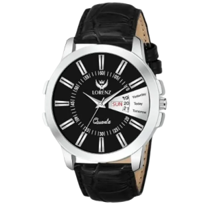 Lorenz Watch Black Dial Watch Day and Date for Men